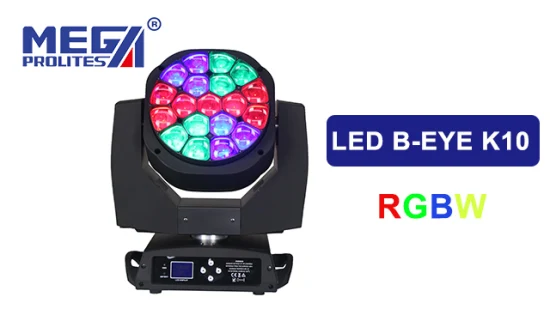 19 x 15 W RGBW LED Bee Eye Zoom Wash Moving Head Bühnen-DJ-Licht